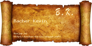 Bacher Kevin névjegykártya